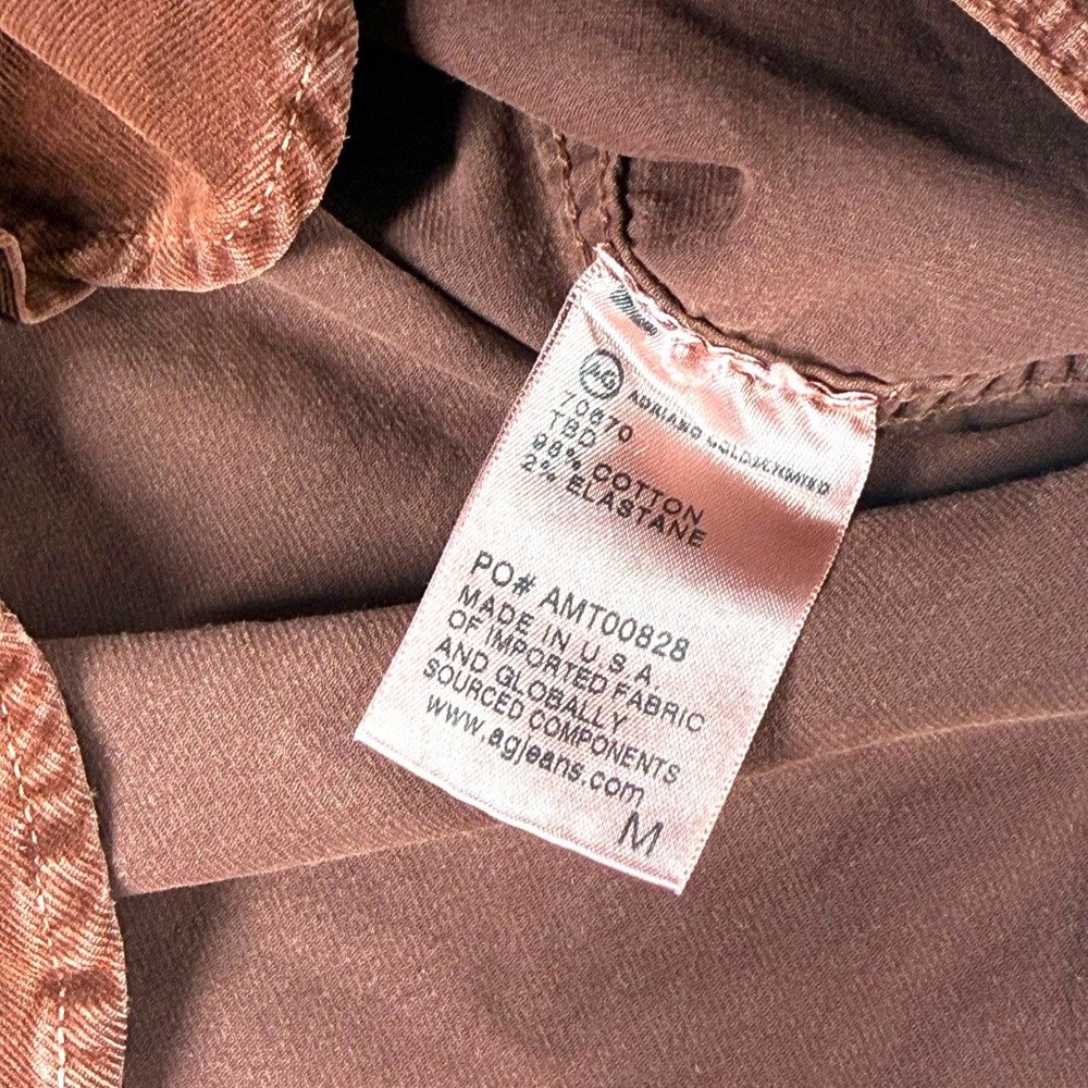 AG Adriano Goldschmied Mens Corduroy Button Down Shirt Rust Orange Size M - Picture 7 of 10